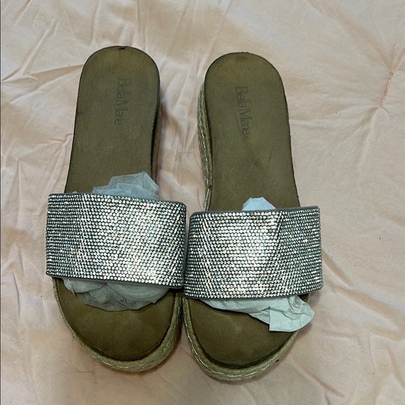 Bella Marie Shoes - Bella Marie Silver Women's Slide Sandals